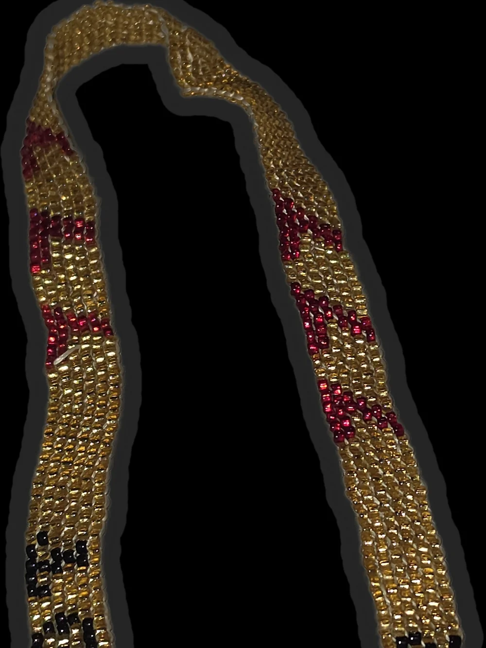 Beaded Multicolor Clutch Bag - Red, Gold, White Accent
